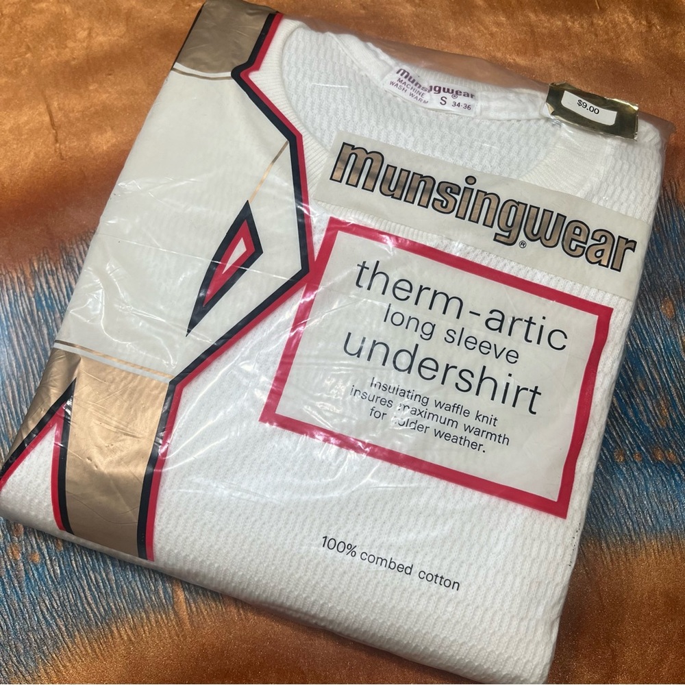 Vintage Deadstock MunsingWear Therm-Arctic thermal Baselayer Waffleknit Shirt US